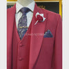 Bespoke Wine Red Men's Wedding Suit For Groom - 3 Piece Suit