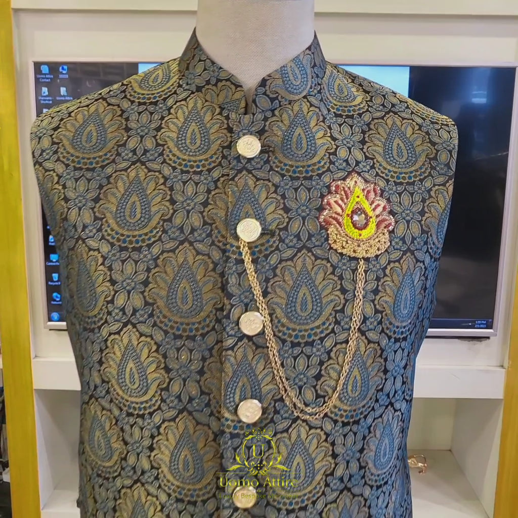 Waistcoat for Mehndi with Kurta Pajama or Shalwar Kameez