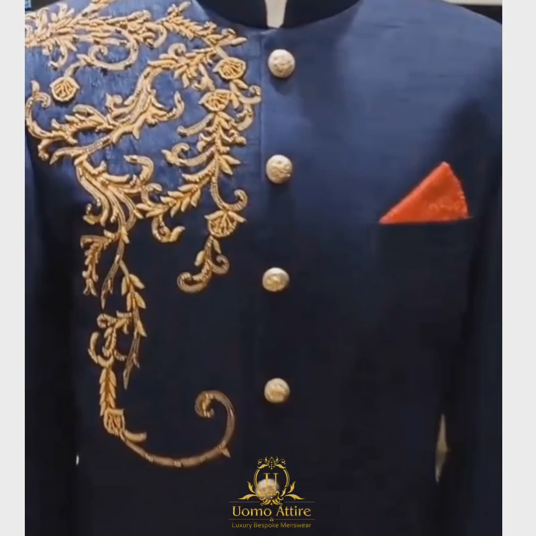 Cappotto principe personalizzato blu navy auto testurizzato 