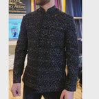 Mens Designer Black Velvet Prince Suit for Prom