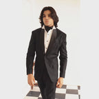 Luxury Black Tuxedo for Men | Elegant Embellished Suit with Shirt & Belt