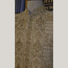 Golden Sherwani for Groom with Turban and Shoes