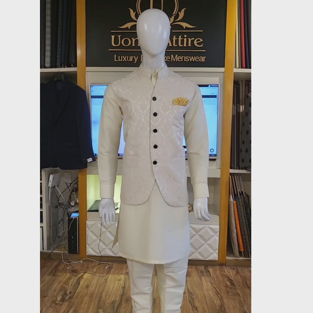 
                  
                    Load and play video in Gallery viewer, Pure Karandi Elegance Waistcoat
                  
                