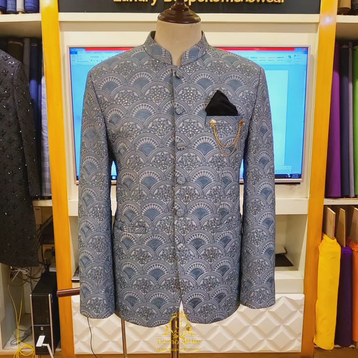 
                  
                    Load and play video in Gallery viewer, Fully embroidered customized prince coat
                  
                