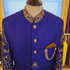 Blue full sleeve and ban embellished prince coat