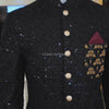 Jet Black Fully Embroidered Prince Coat For Special Events | Prince Coat US - UK