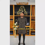 Men's Luxury Black Embroidered Sherwani with Gold Detailing & Saafa
