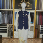 Blue waistcoat for men | Blue Waistcoat With Kurta Pajama
