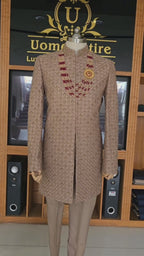 Luxury Ethnic Sherwani for Men with Naqshi and Kora Craftsmanship