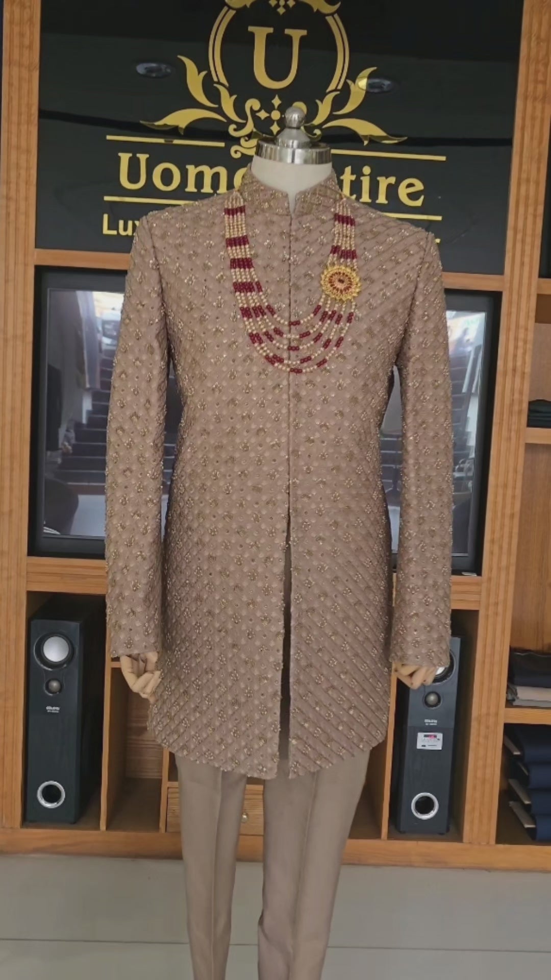 Luxury Ethnic Sherwani for Men with Naqshi and Kora Craftsmanship