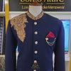 Wedding wear navy blue prince coat with micro embellishments | Navy blue prince coat for groom