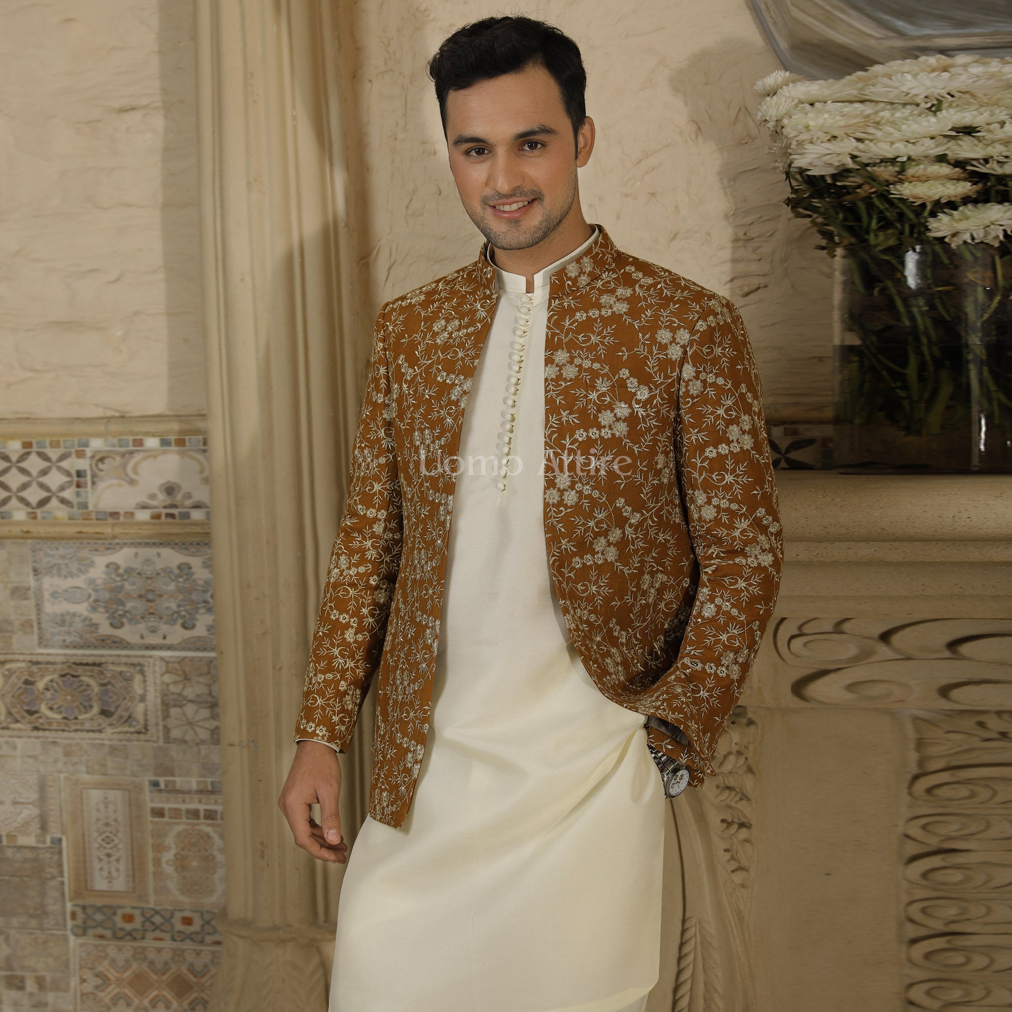 Custom-Made Fully Embroidered Open Front Prince Coat for Groom – Uomo ...