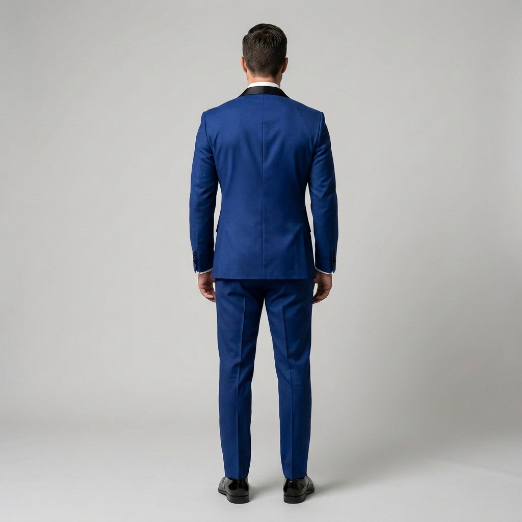 Custom Royal Blue Double-Breasted Tuxedo Jacket