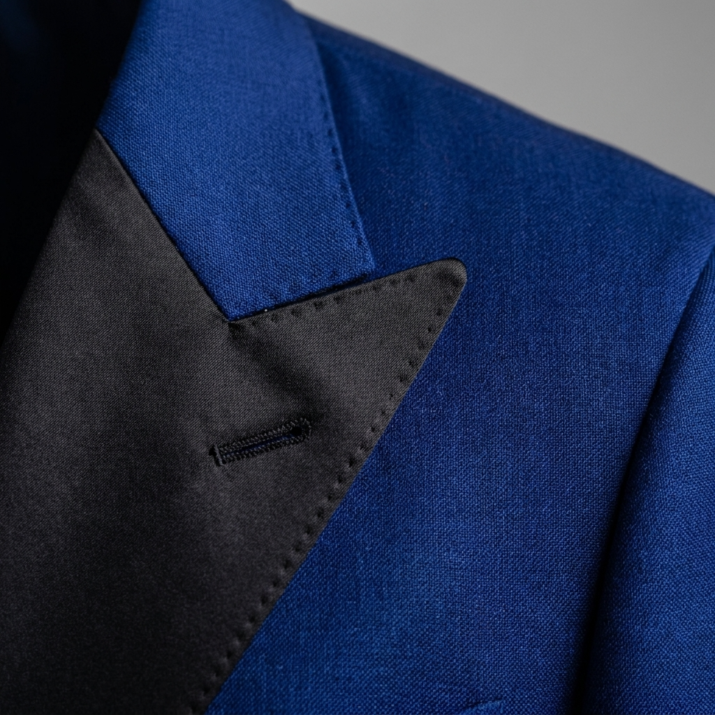 Custom Royal Blue Double-Breasted Tuxedo Jacket