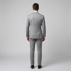 Custom Silver Grey Double-Breasted Tuxedo Jacket