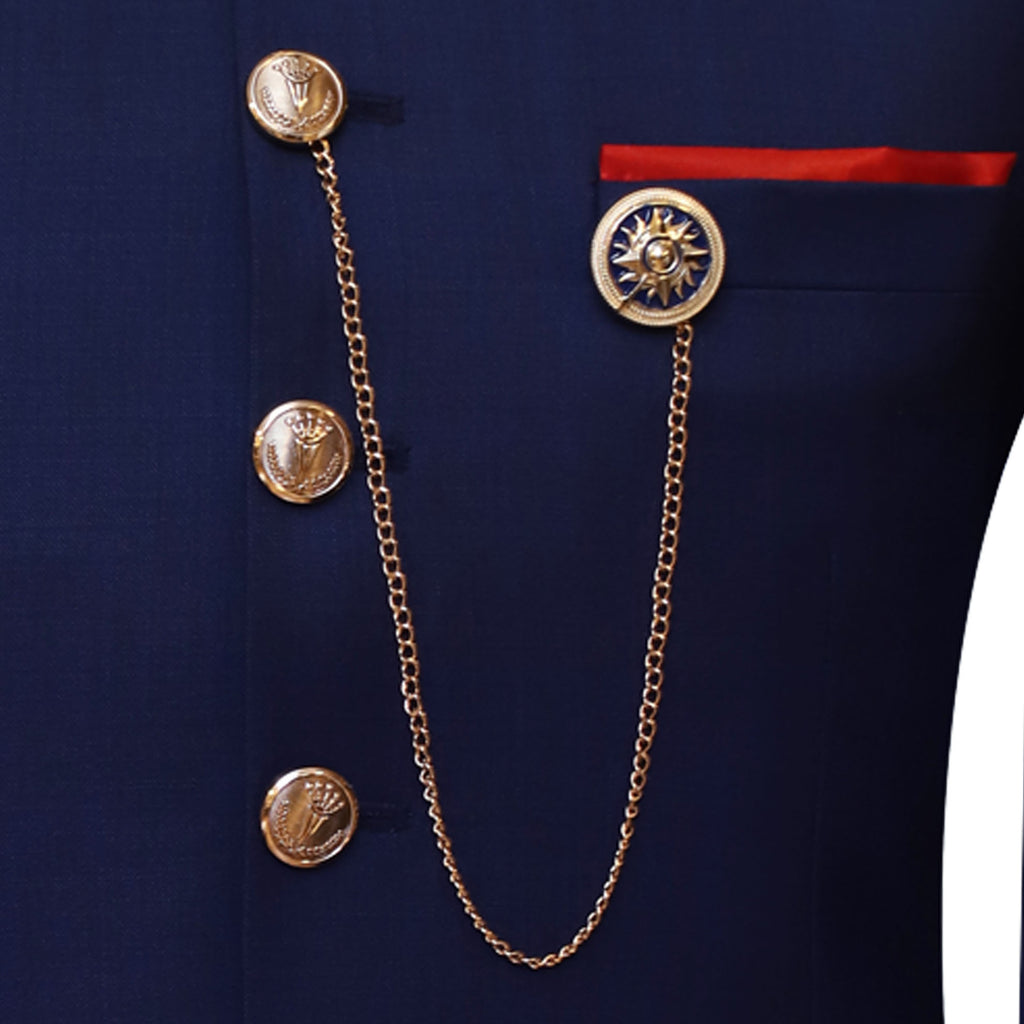 supper fine italian wool fabric navy blue prince coat