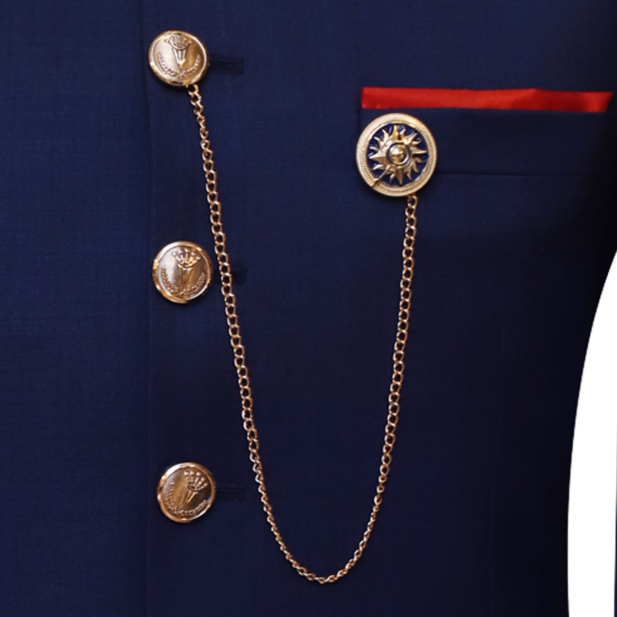 supper fine italian wool fabric navy blue prince coat