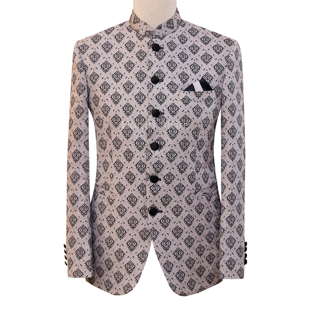Self textured jamawar prince coat for a sophisticated look