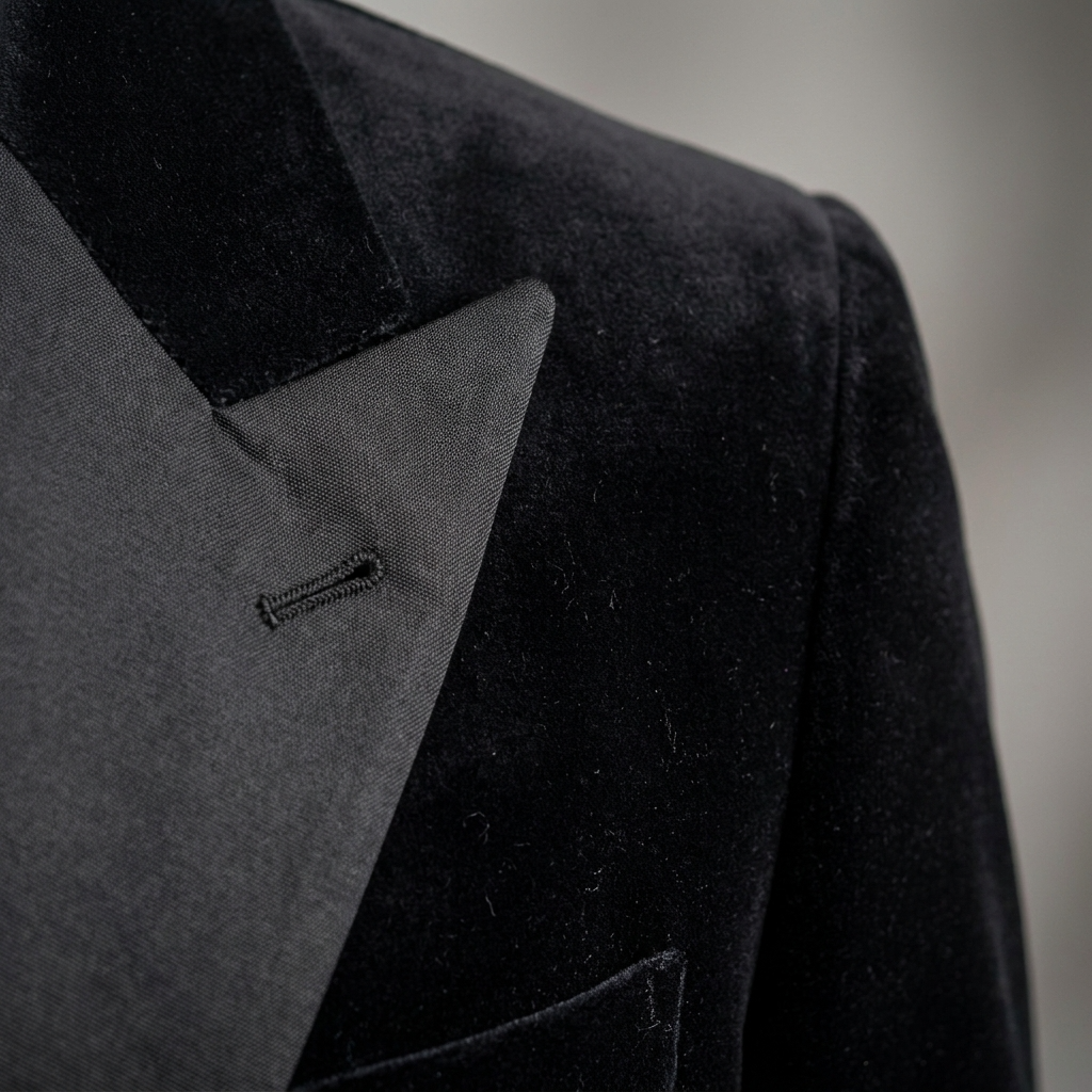 Custom Black Velvet Double-Breasted Tuxedo Jacket