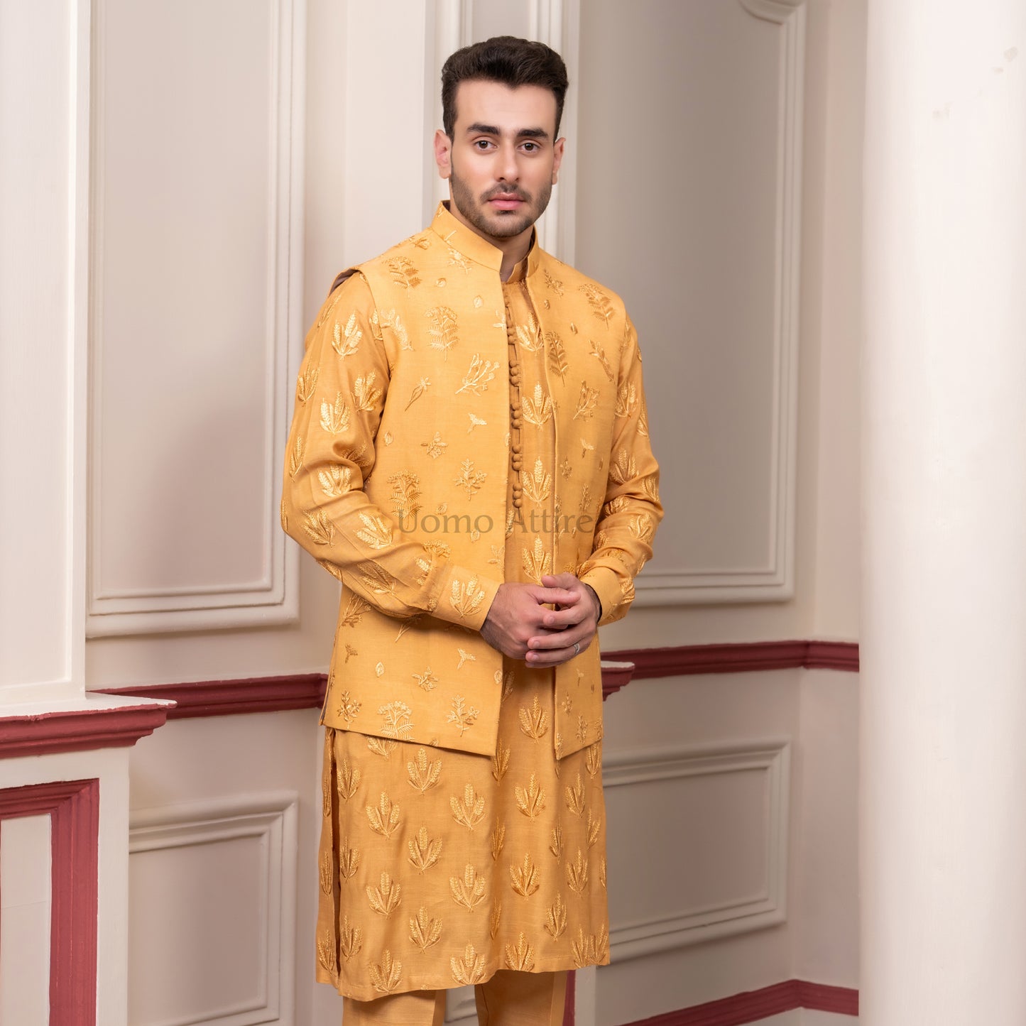 
                  
                    waistcoat and kurta pajama
                  
                