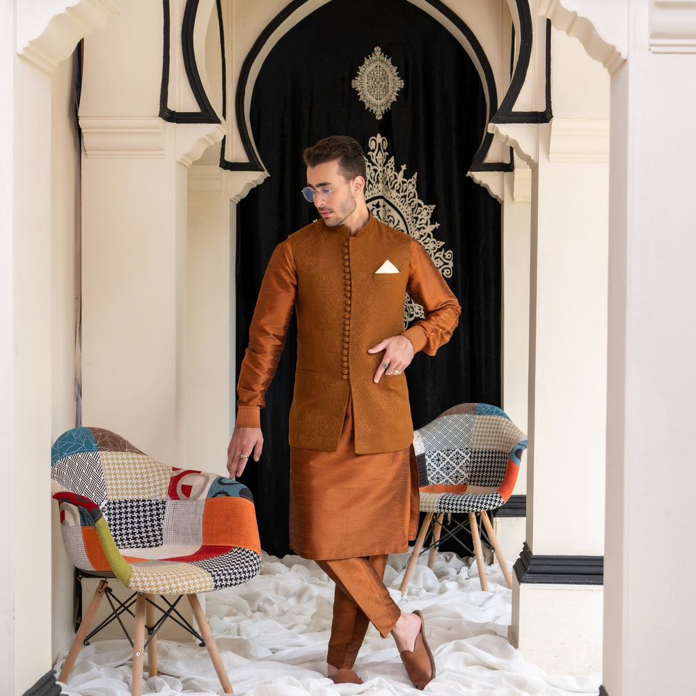 waistcoat with kurta pajama