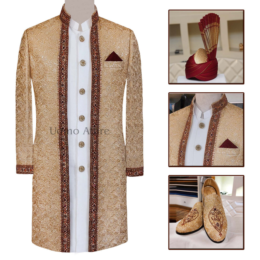 wedding white sherwani for groom