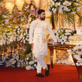 Luxury Karandi Waistcoat with Micro Golden Embellishments & Kurta Pajama Set