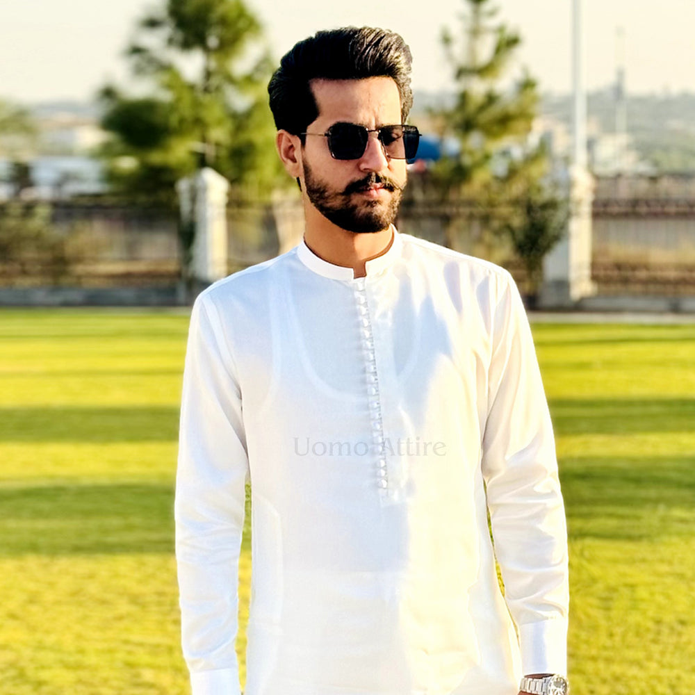Stylish White Punjabi Kurta Pajama New Look Punjabi Kurta Pajama