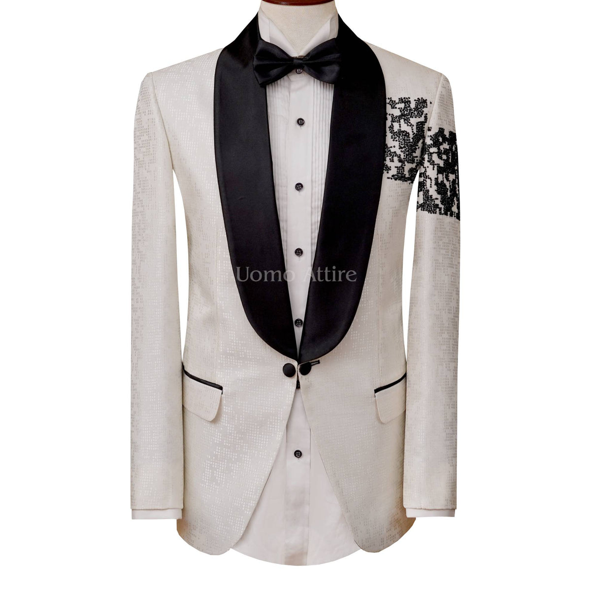 White tuxedo 2 piece suit for stylish look