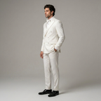 Custom White Double-Breasted Tuxedo Jacket