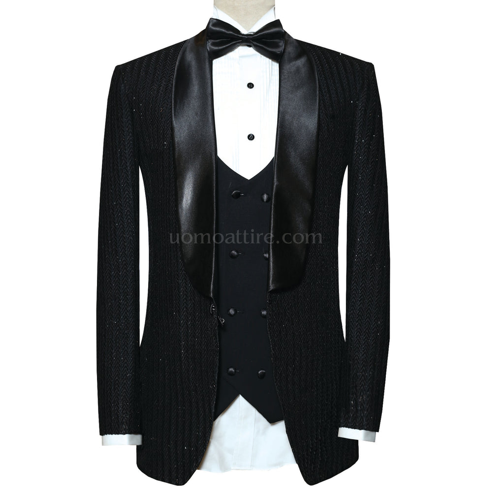 The Perfectly Elegant Men's Black Tuxedo 3-Piece Suit, tuxedo, tuxedo suit, wedding tuxedo, black tuxedo