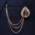 Broche chaîne diamant champagne 