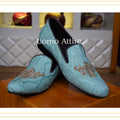 Pure karandi embellished fabric shoes