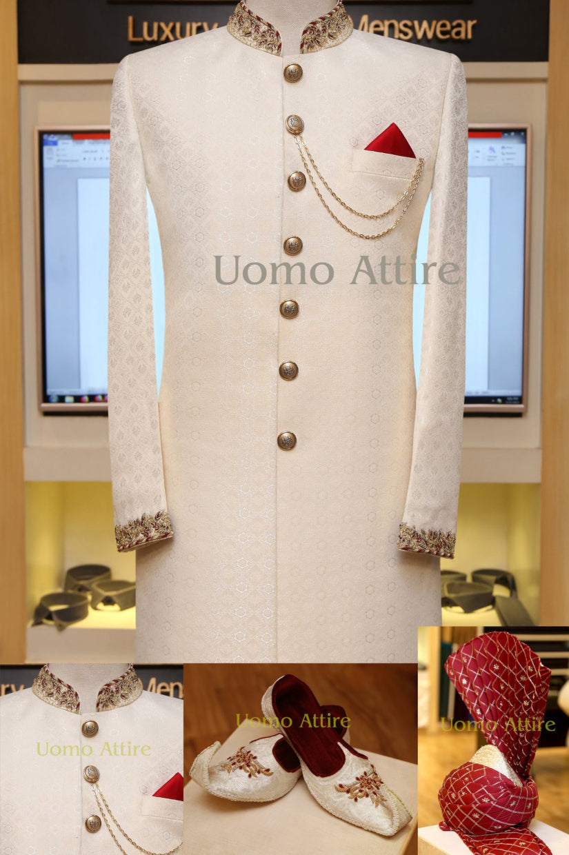 Lussuoso pacchetto sherwani su misura 
