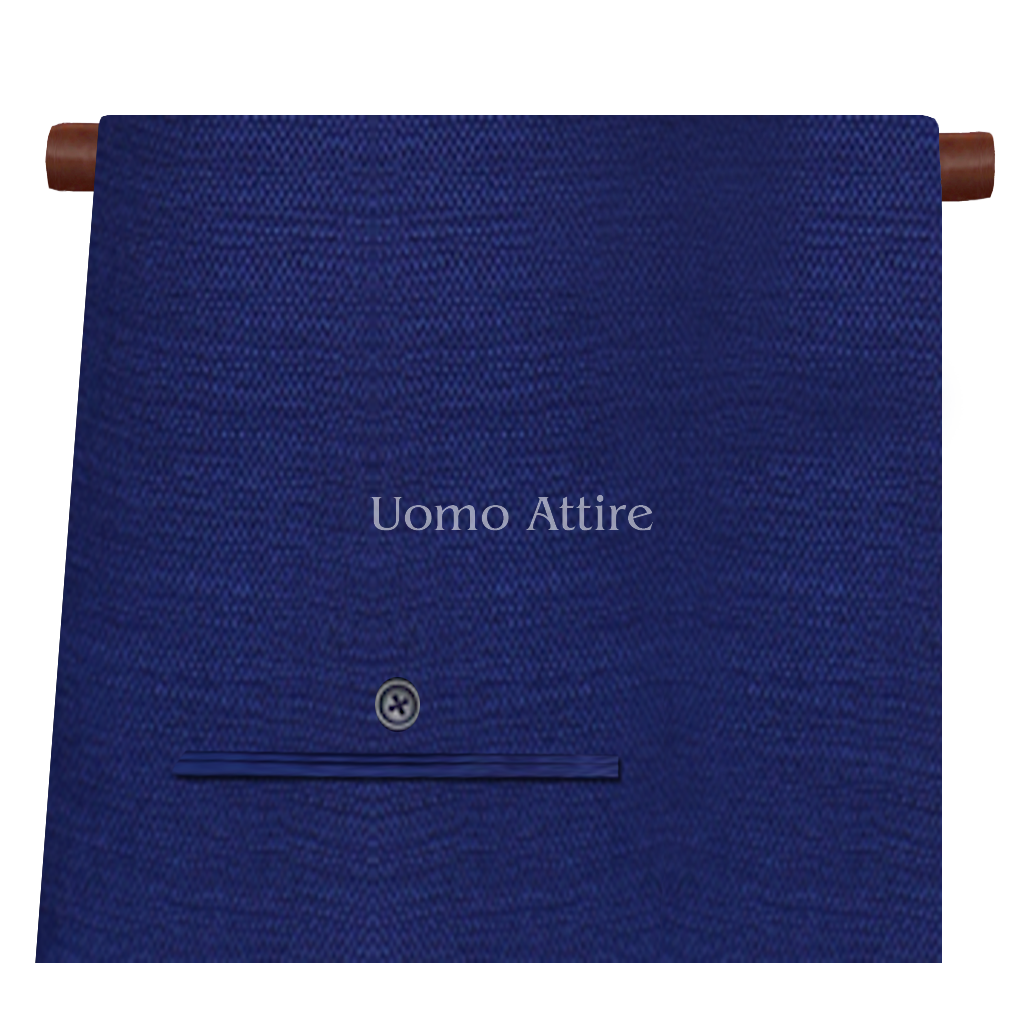 Shark skin Italian bespoke 3 piece suit pant, blue suits for men