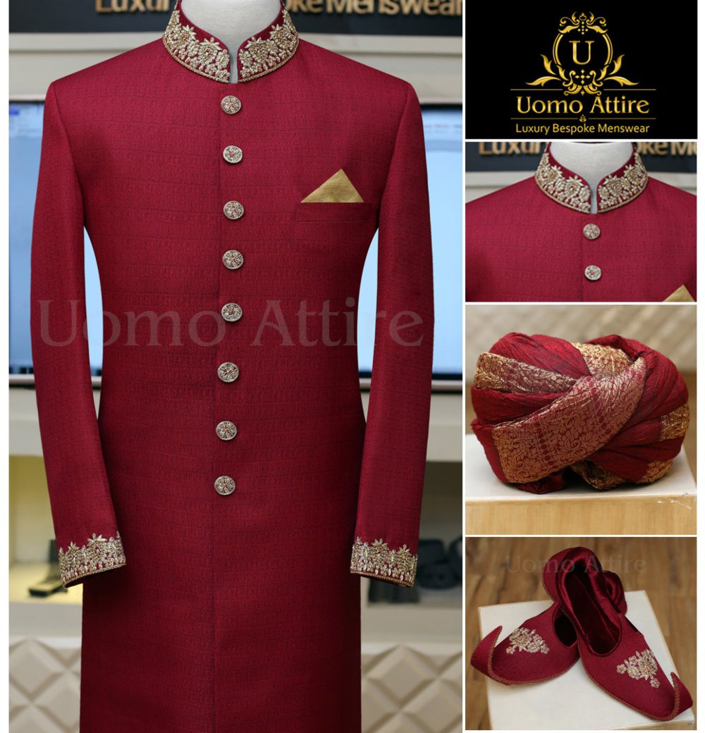 Pacchetto completo Sherwani personalizzabile secondo le tue esigenze 