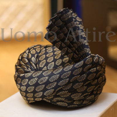 Texurted Black Rajasthani Turban