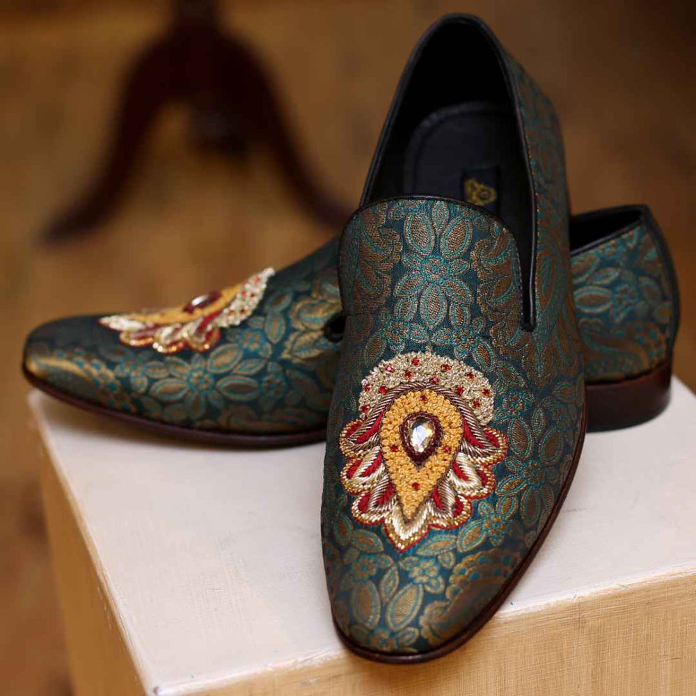 Scarpe pappagallo verde per lo sposo 