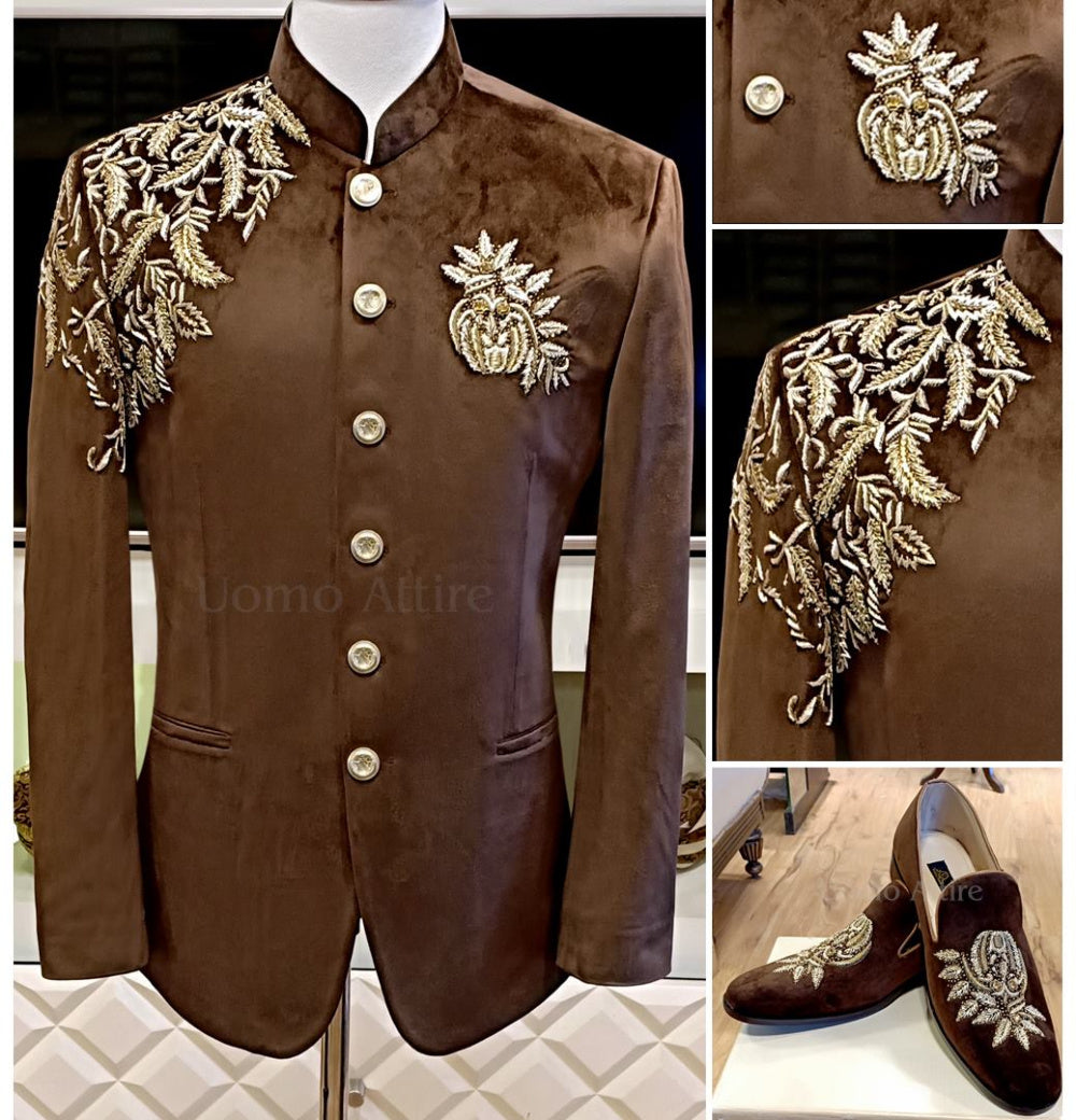 Custom-tailored embellished velvet prince coat | Prince Coat