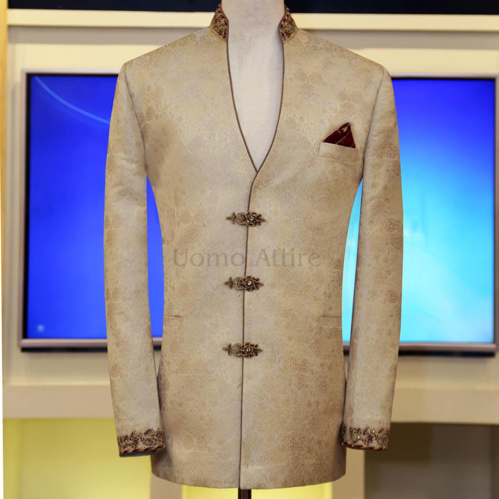 Pure karandi jamawar prince coat | Prince Coat