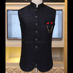 Black Fully Embroidered Waistcoat
