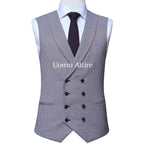 Burgundy Italian Cut Bespoke Three-Piece Suit | Vest