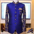 Elegance embellishment over embroidery prince coat | Blue Prince Coat