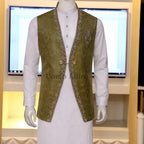 Gilet Mehndi en forme de D à micro-ornements