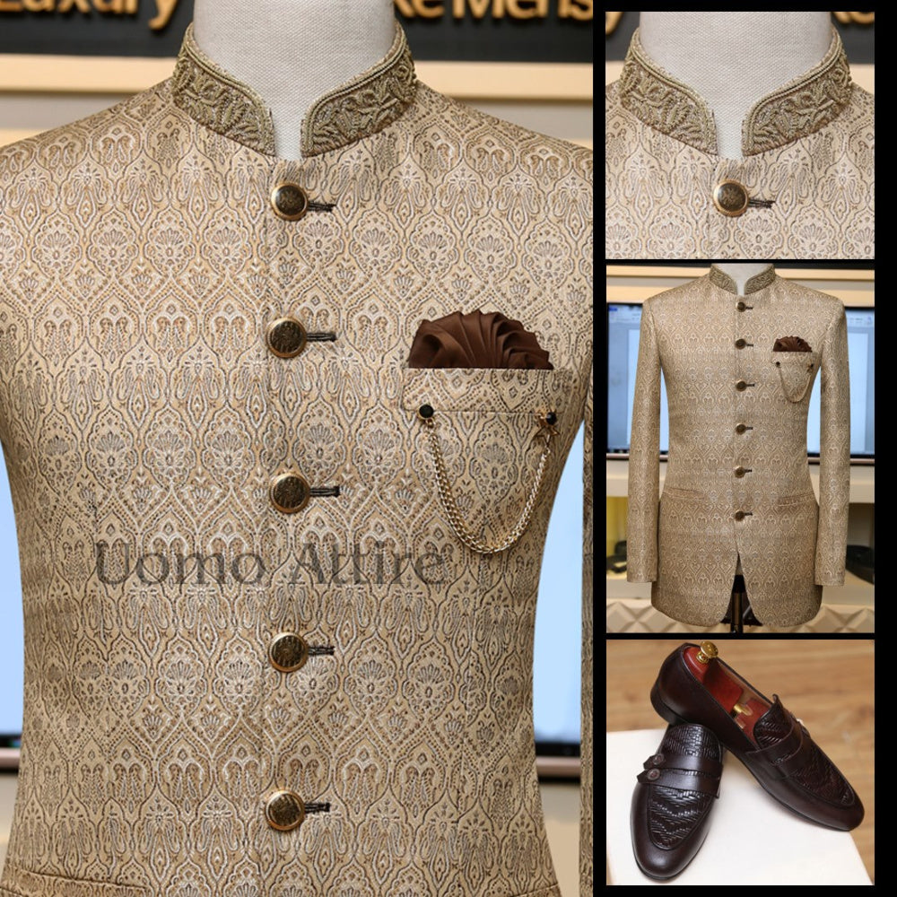 Cappotto principe in pelle dorata su misura