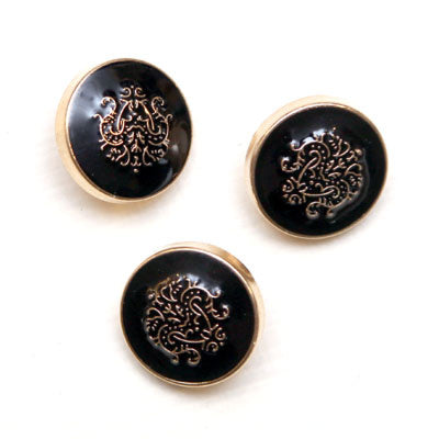Fancy black and golden contrast buttons for men