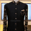 Made to Order Black Prince Coat in Raw Silk Fabric | Black Prince Coat