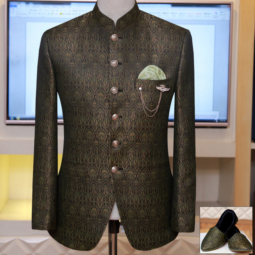 Jamawar atlus fabric prince coat for mehndi | Prince Coat for Pre-wedding event