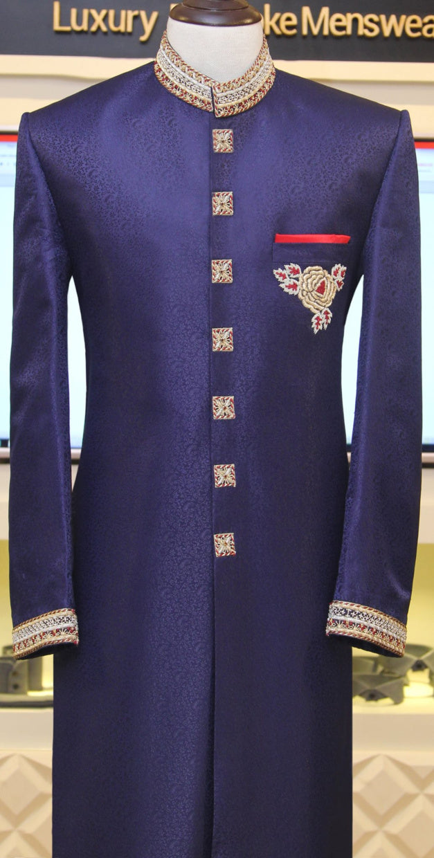 Sherwani blu personalizza per eventi speciali 