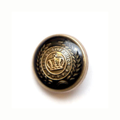 Crown design black and golden fancy button for men